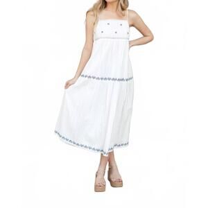 NEW CREAMON celeste midi dress in white